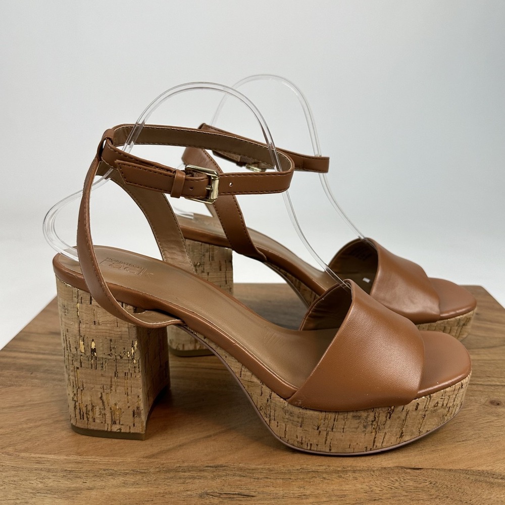 New NWOB Womens Nordstrom Rack‎ Ansel Brown Platform Heels Sandals Size 9.5 M